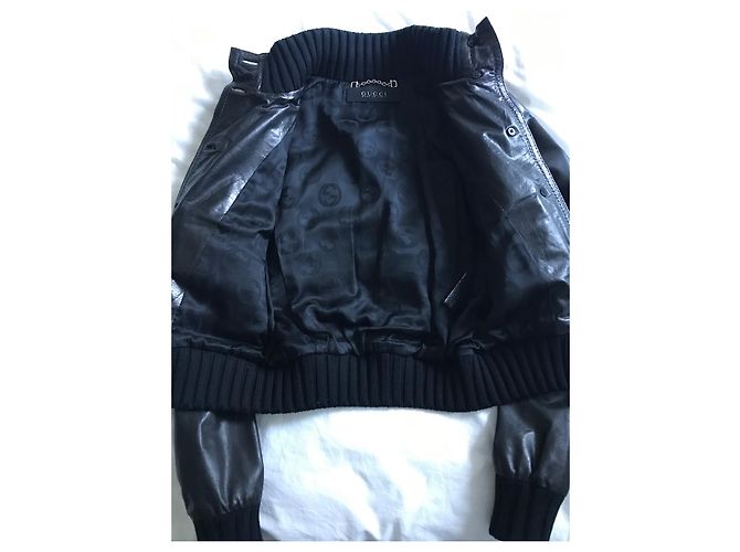 Chaqueta Gucci de piel de cordero negra Negro - vista 2
