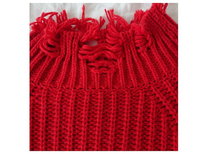 Jersey de cuello alto rojo Pinko con flecos Roja - vista 2