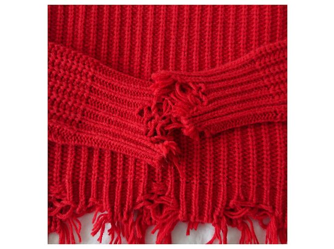 Jersey de cuello alto rojo Pinko con flecos Roja - vista 3