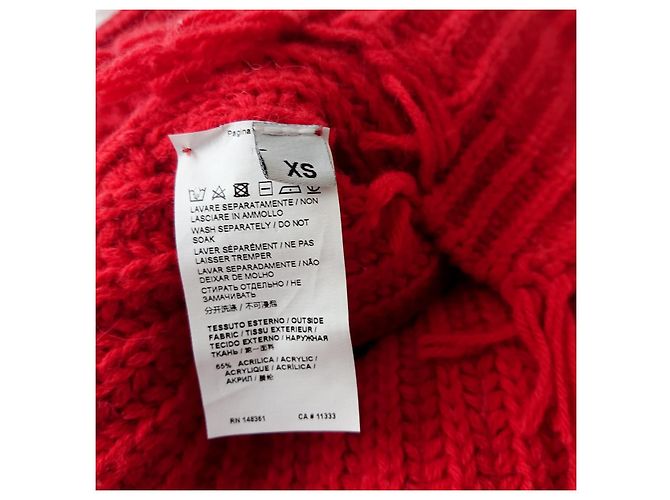 Jersey de cuello alto rojo Pinko con flecos Roja - vista 6