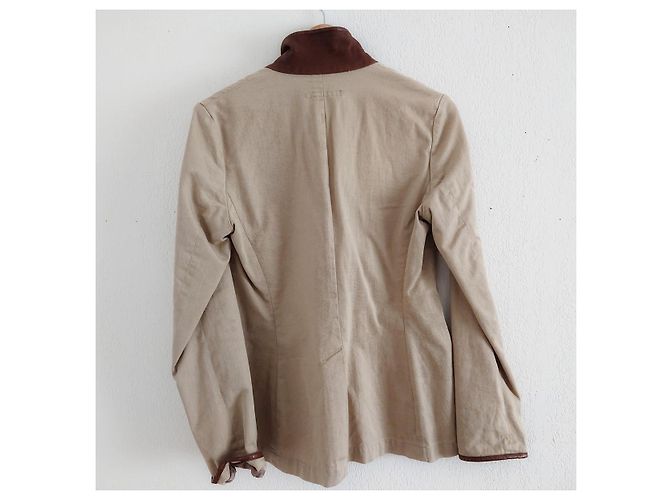Americana Ralph Lauren de sarga de algodón beige - vista 3