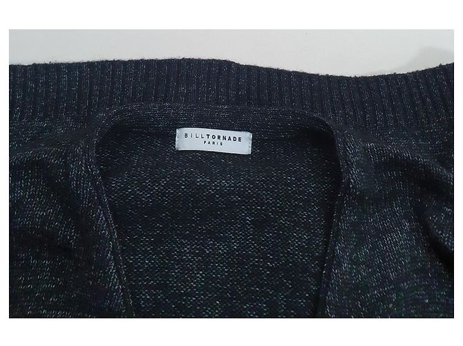 Autre Marque Bill Tornade Wolljacke Schwarz Grau - Ansicht 4