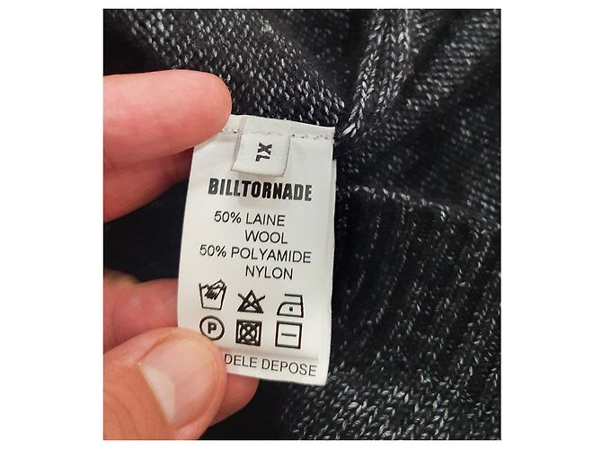 Autre Marque Bill Tornade Wolljacke Schwarz Grau - Ansicht 5