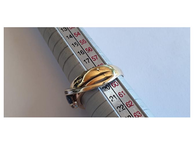 Guy Laroche Anello in oro giallo, ORO BIANCO, diamanti e zaffiro Argento Blu D'oro - vista 4