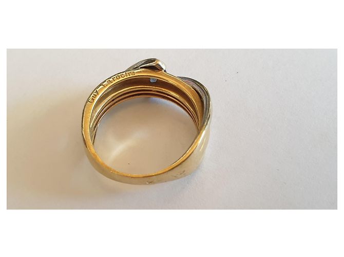 Guy Laroche Anello in oro giallo, ORO BIANCO, diamanti e zaffiro Argento Blu D'oro - vista 9