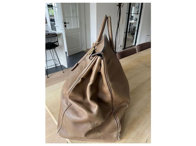 Haut à courroies Borsa grande Hermès con tracolla Taupe - vista 3