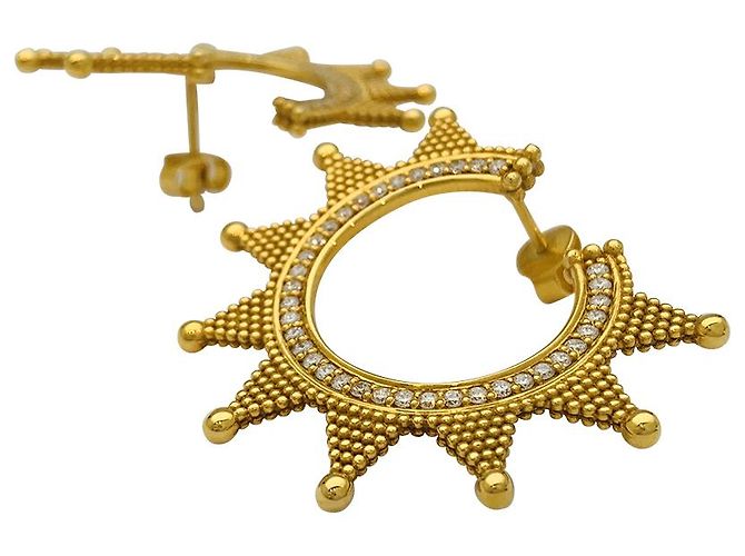 Zolotas Orecchini Zolota, "Helios" in oro giallo e diamanti. - vista 2