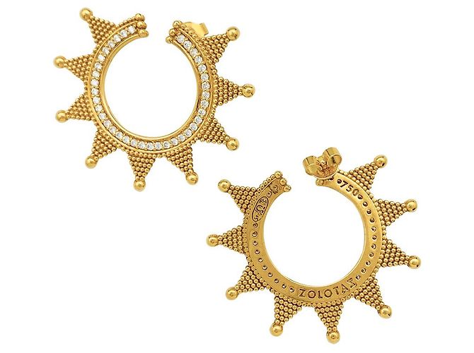 Zolotas Orecchini Zolota, "Helios" in oro giallo e diamanti. - vista 4