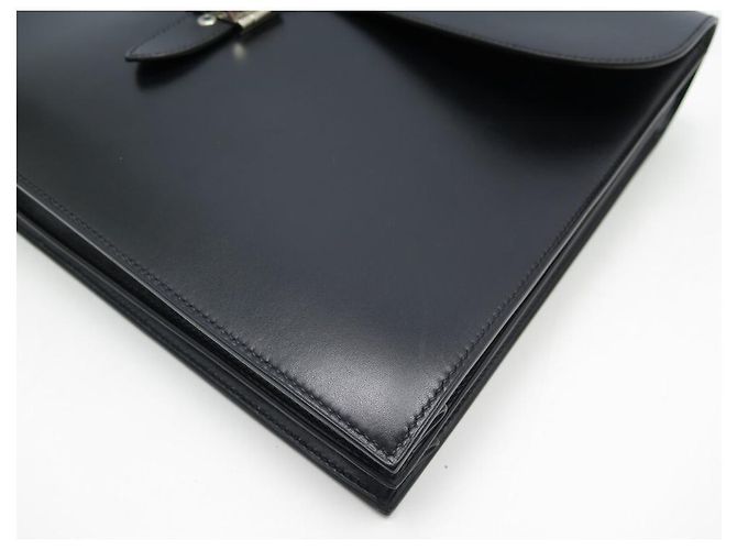 Hermès HERMES TASCHE DEPECHES TASCHE 2 AKTENTASCHE SCHWARZ LEDER AKTENTASCHE BALG - Ansicht 3