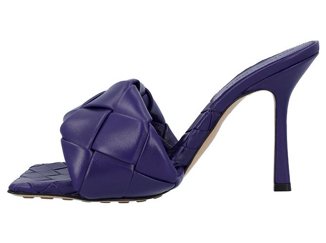 Bottega Veneta Mule rembourrée Lido en cuir d'agneau violet pour femme - vue 2