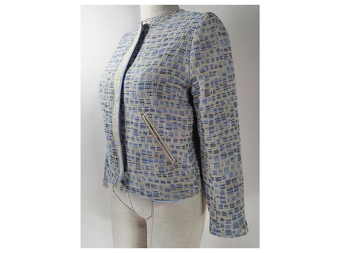 Chaqueta Sessun Azul Beige Algodón Poliamida M - vista 2