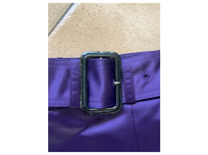 Falda Burberry Morada de Poliéster Talla 36 Púrpura - vista 2
