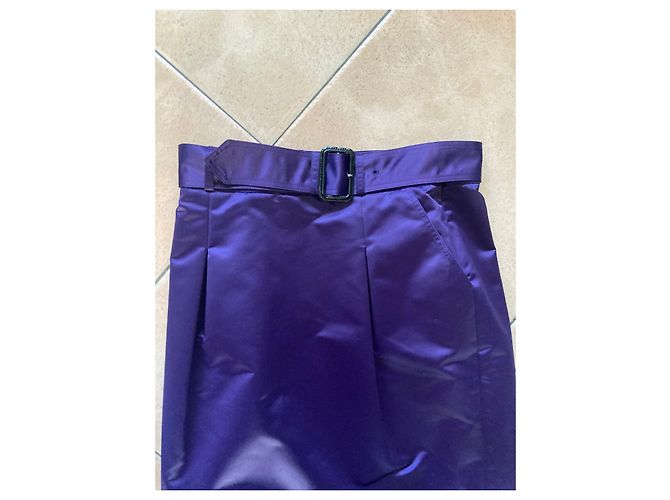 Falda Burberry Morada de Poliéster Talla 36 Púrpura - vista 3