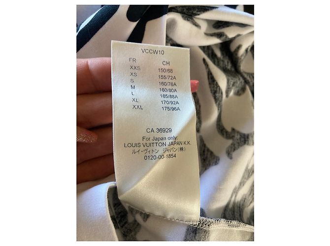 Maglietta Louis Vuitton in cotone nera e bianca Nero Bianco - vista 5