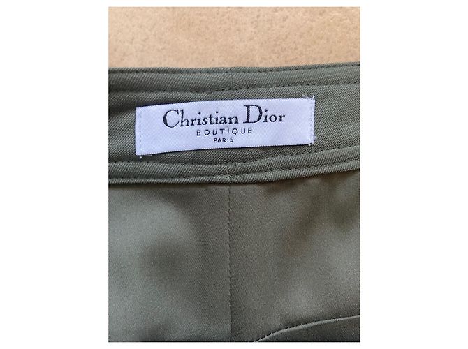 Falda Christian Dior de algodón caqui - vista 3