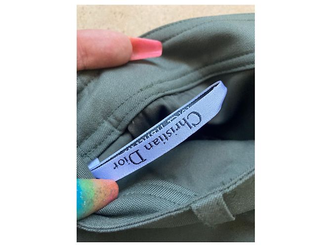 Falda Christian Dior de algodón caqui - vista 5