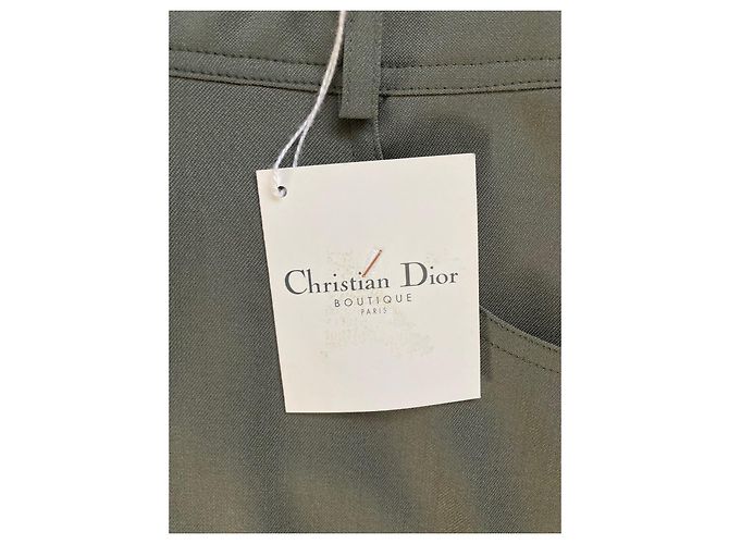 Falda Christian Dior de algodón caqui - vista 6