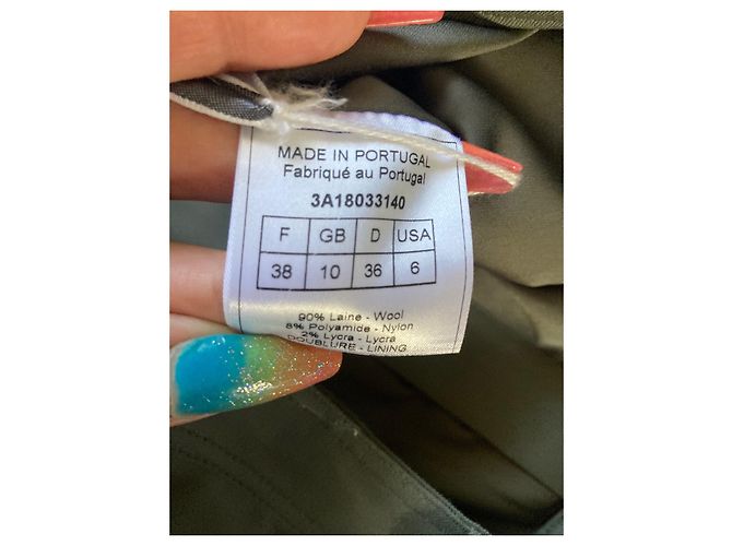 Falda Christian Dior de algodón caqui - vista 8