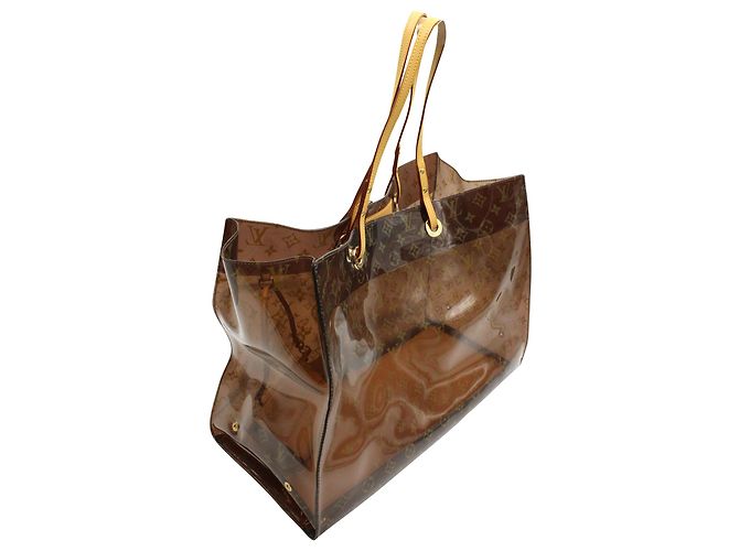 Borsa tote Louis Vuitton Ambre Cruise in PVC marrone - vista 2