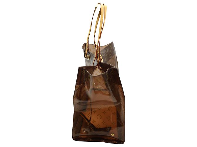 Borsa tote Louis Vuitton Ambre Cruise in PVC marrone - vista 3