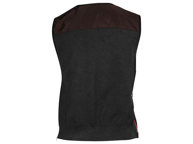 Top de dois tons Prada Shoulder Snap em náilon marrom/preto - vista 3