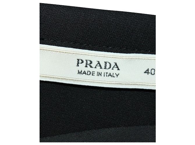 Vestido sem mangas e bolsos Prada em algodão preto - vista 4