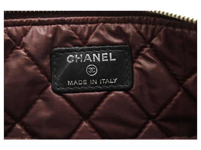 Pochette Chanel Classic in Pelle di Agnello Marrone - vista 6