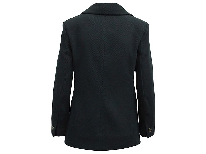 Chanel 2015 Blazer Abotoado em Lã Azul Marinho - vista 3