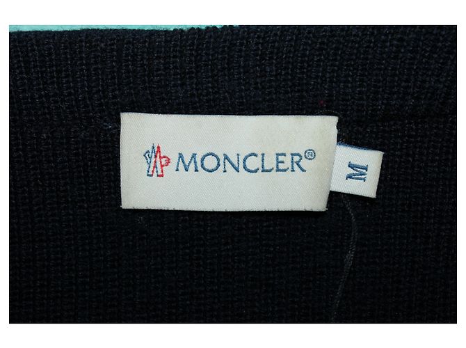 Moncler Knit Sleeve Quilted Down Panel Cardigan Jacket in Navy Polyamide Azul Azul marino - vista 4