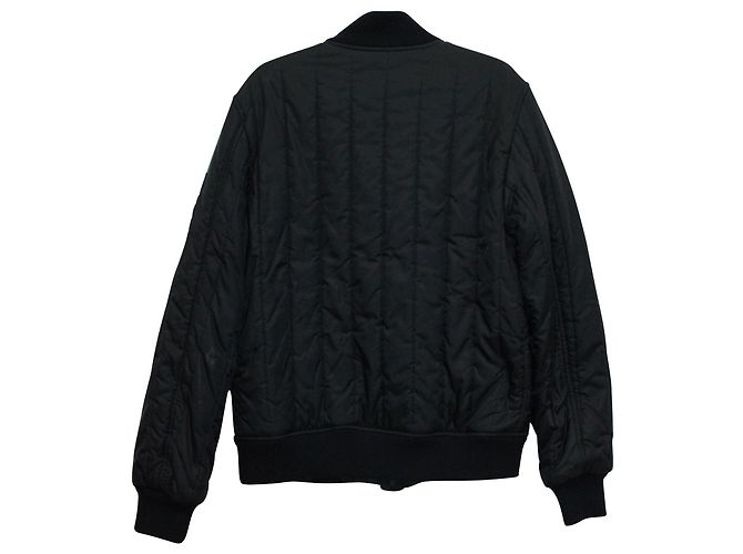 Raf Simons Quilted Bomber Jacket in Navy Blue Polyamide - view 2