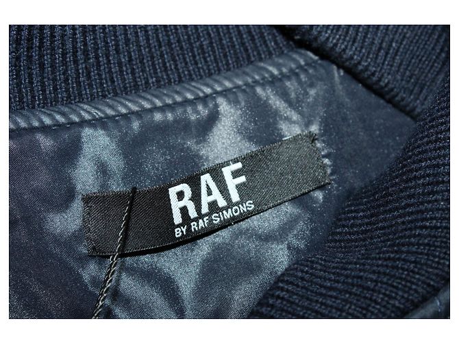 Raf Simons Quilted Bomber Jacket in Navy Blue Polyamide - view 3