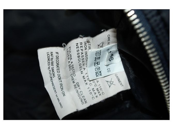 Raf Simons Quilted Bomber Jacket in Navy Blue Polyamide - view 4