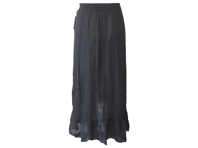 Falda midi cruzada de crepé en viscosa negra de Maje Jonala Negro - vista 3