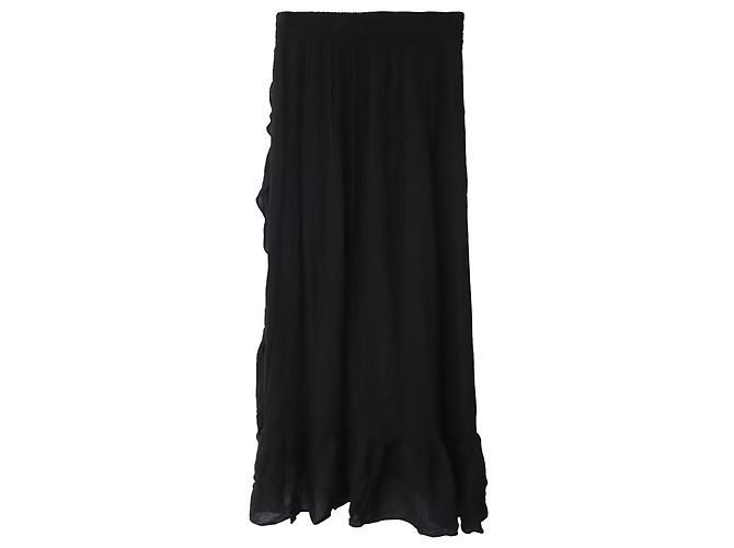 Falda midi cruzada de crepé en viscosa negra de Maje Jonala Negro - vista 4