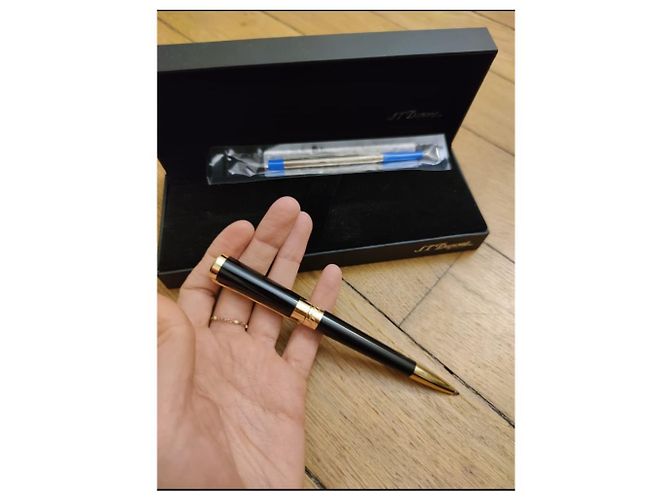 St Dupont Stylo Bille Noir S.T. Dupont Doré - vue 3