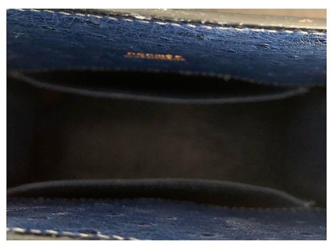 Hermès Kelly Sport MM Blu Pelle di Struzzo - vista 7