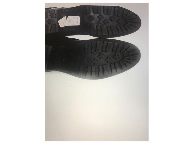 Stivali Christian Dior sopra il ginocchio in pelle nera - vista 3