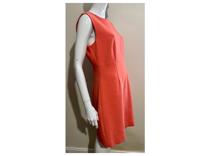 Diane Von Furstenberg DvF Carrie Vestido recto largo sin mangas Naranja Coral - vista 2