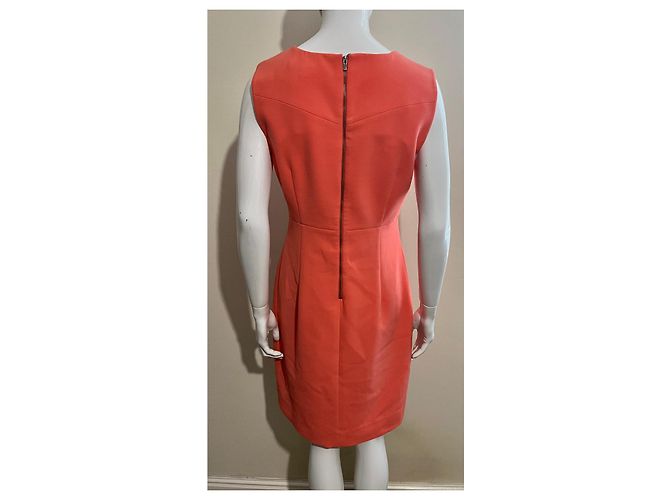 Diane Von Furstenberg DvF Carrie Vestido recto largo sin mangas Naranja Coral - vista 3