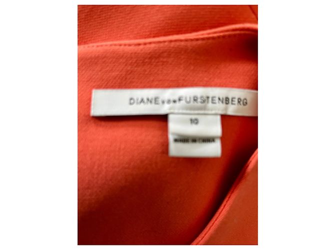 Diane Von Furstenberg DvF Carrie Vestido recto largo sin mangas Naranja Coral - vista 4