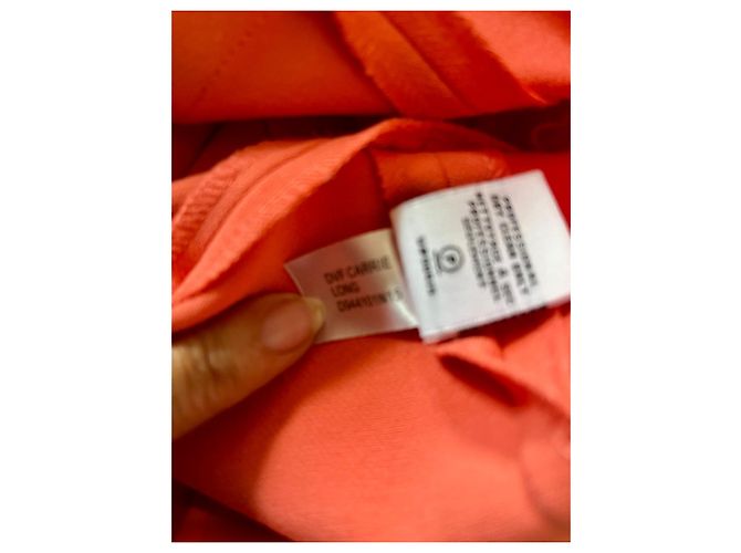 Diane Von Furstenberg DvF Carrie Vestido recto largo sin mangas Naranja Coral - vista 5