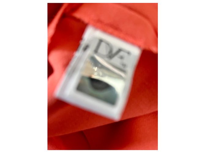 Diane Von Furstenberg DvF Carrie Vestido recto largo sin mangas Naranja Coral - vista 6