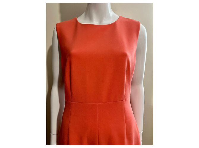 Diane Von Furstenberg DvF Carrie Vestido recto largo sin mangas Naranja Coral - vista 7