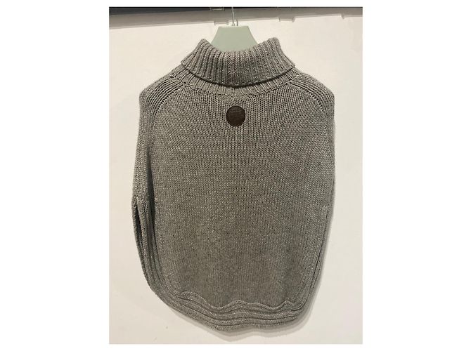 Gucci Poncho aus Wolle Grau - Ansicht 2