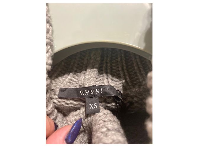 Gucci Poncho aus Wolle Grau - Ansicht 4