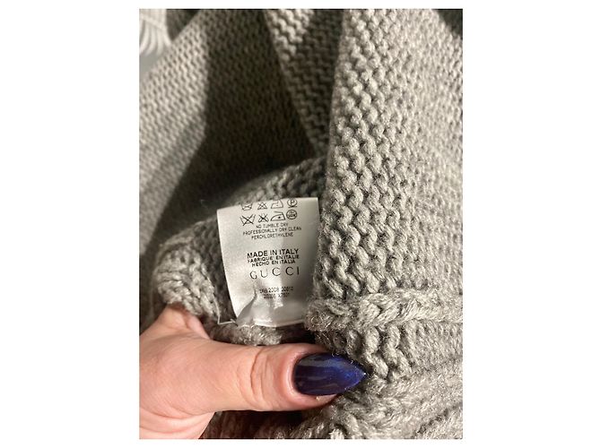 Gucci Poncho aus Wolle Grau - Ansicht 5