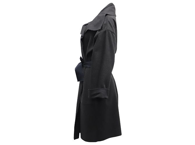 Abrigo largo chal Lanvin de lana negra Negro - vista 2