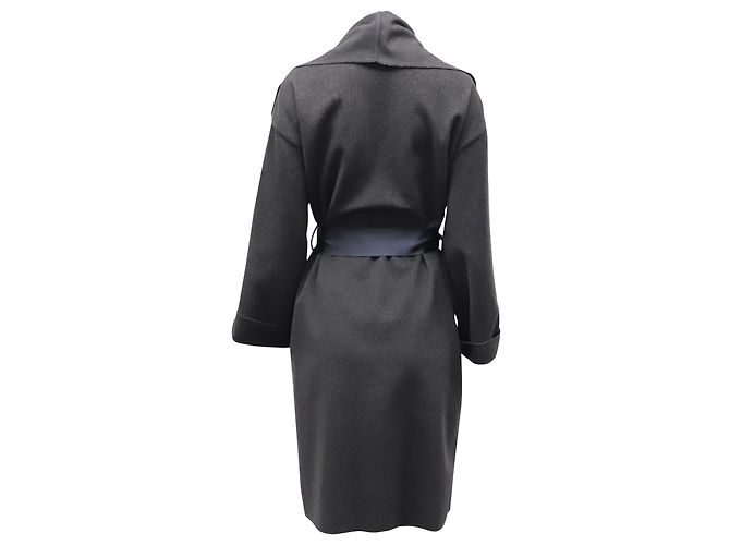 Abrigo largo chal Lanvin de lana negra Negro - vista 3