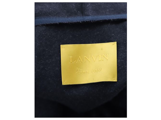 Abrigo largo chal Lanvin de lana negra Negro - vista 4