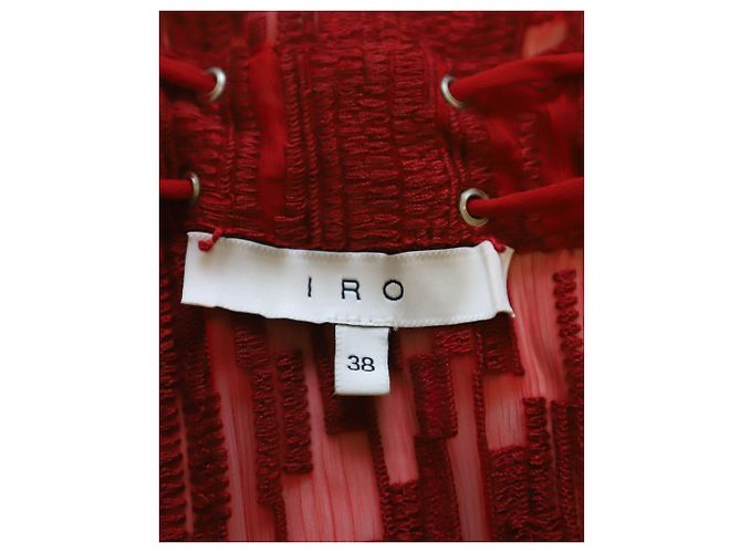 Iro Schnür-Midikleid aus rotem Polyester - Ansicht 7